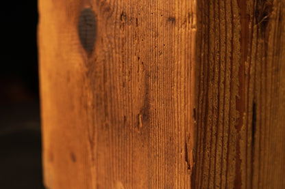 Detailed macro of the pristine flat face on a structural wooden block revealing deep cellular organic grain.   