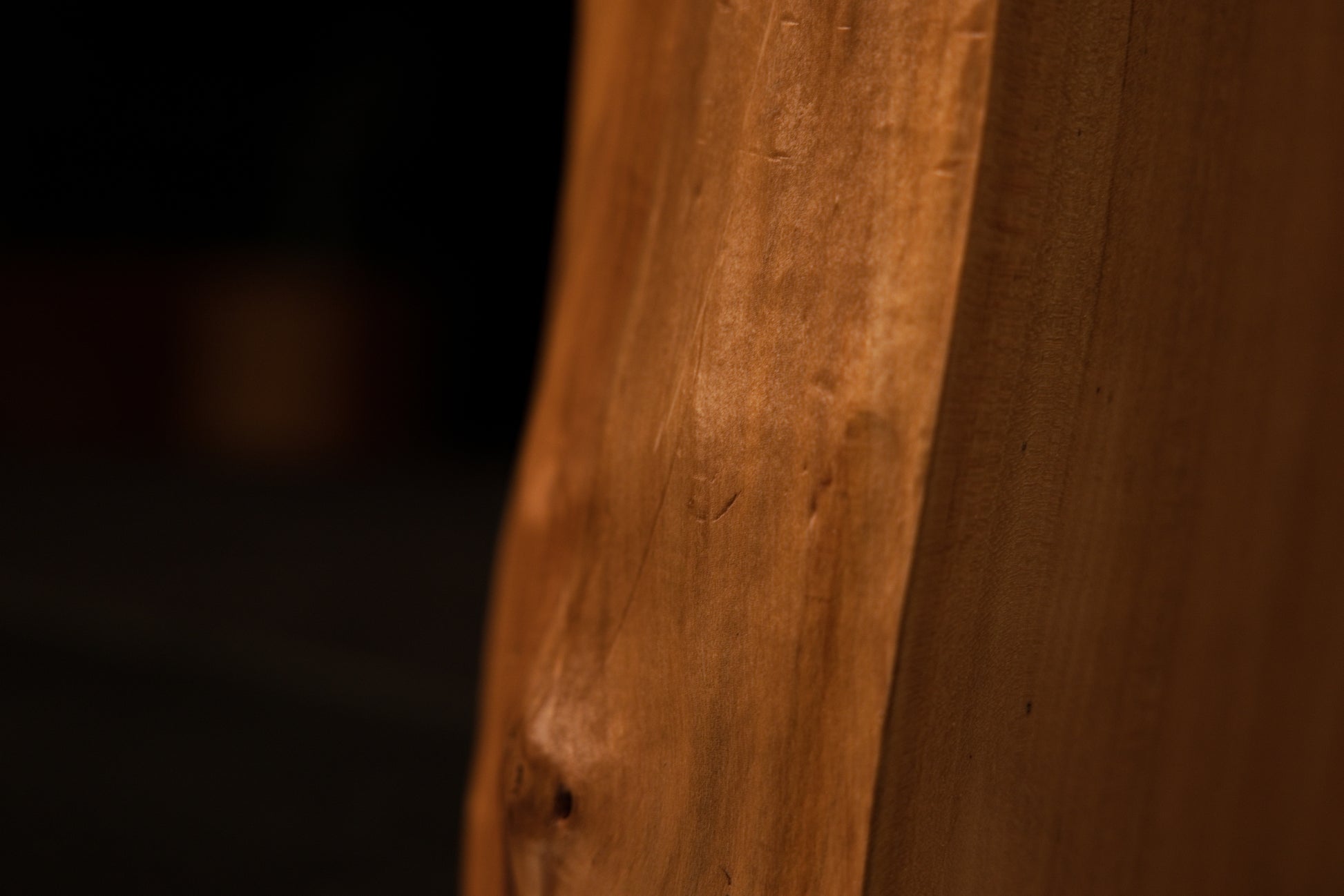 Macro perspective of the deeply sculpted wavy face on an interior biophilic centerpiece demonstrating true botanical textures.   