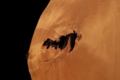 Extreme close-up of a jagged dark structural void embedded in the polished surface of a climate-proof B2B architectural piece.   